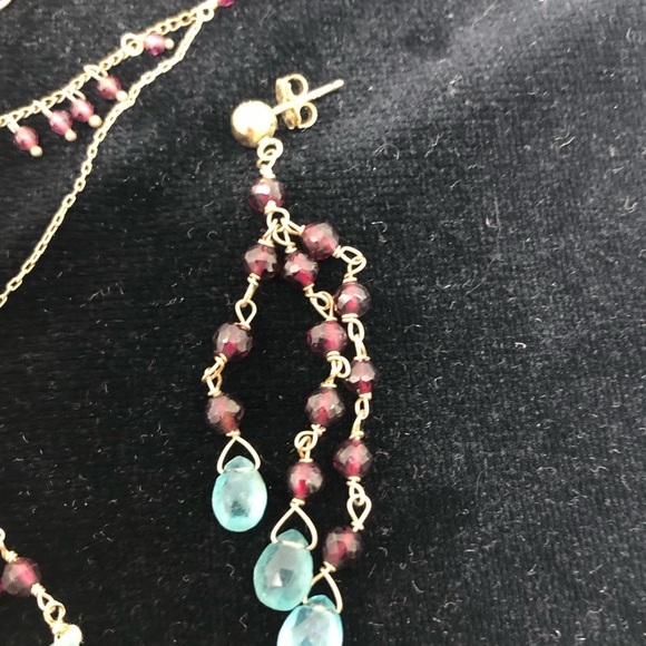 Semi precious stones hand made Wendy Mink necklace & earrings - Picture 4 of 15